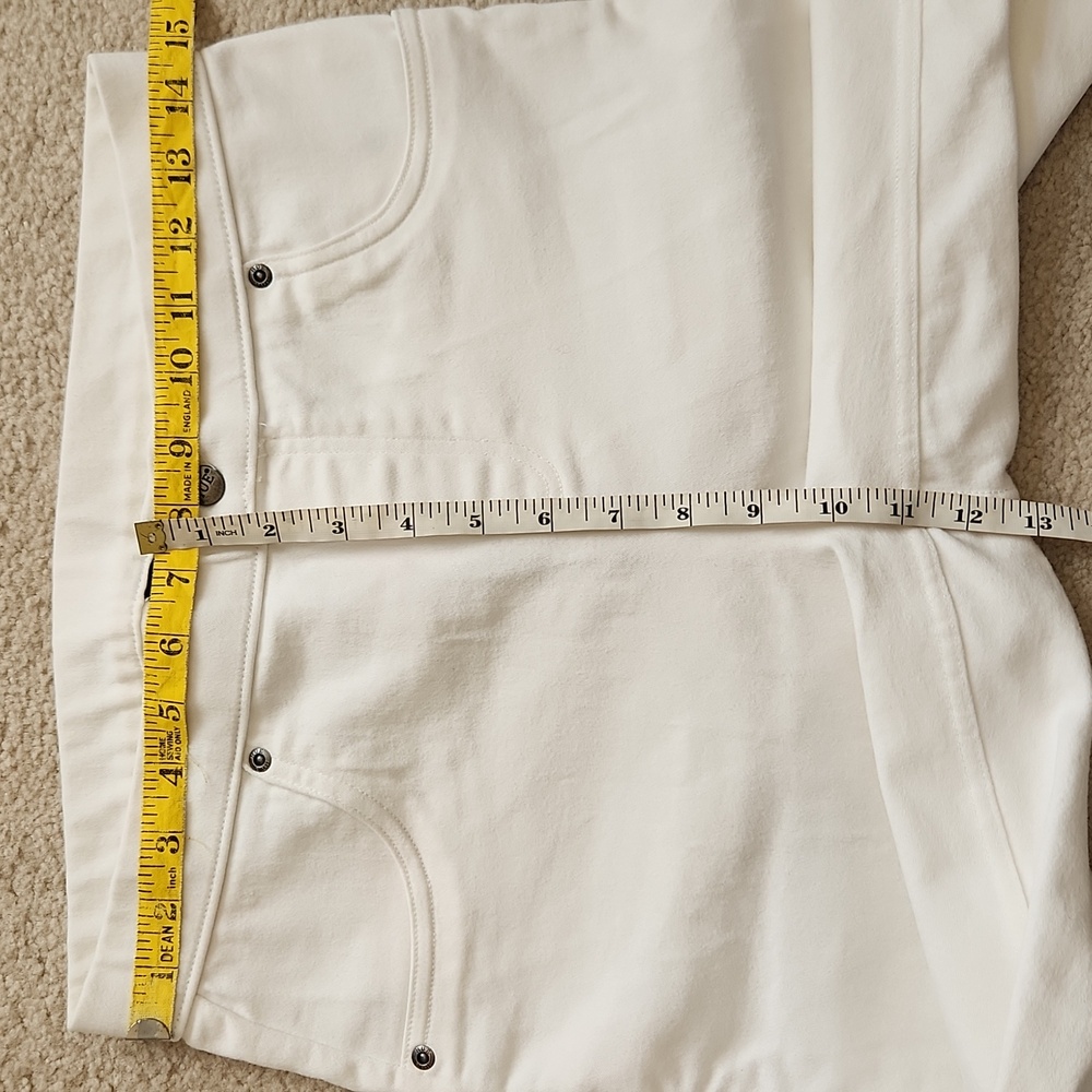 HUE White Skinny Jeans Jeggings Scarecrow Hem Size M - Picture 7 of 7